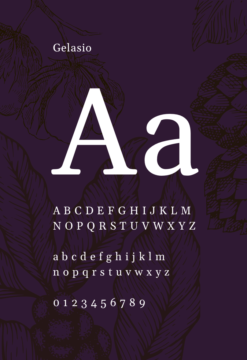 Banqu typography Gelasio font style