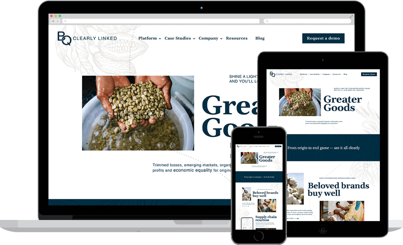 Banqu homepage view on desktop, tablet and mobile