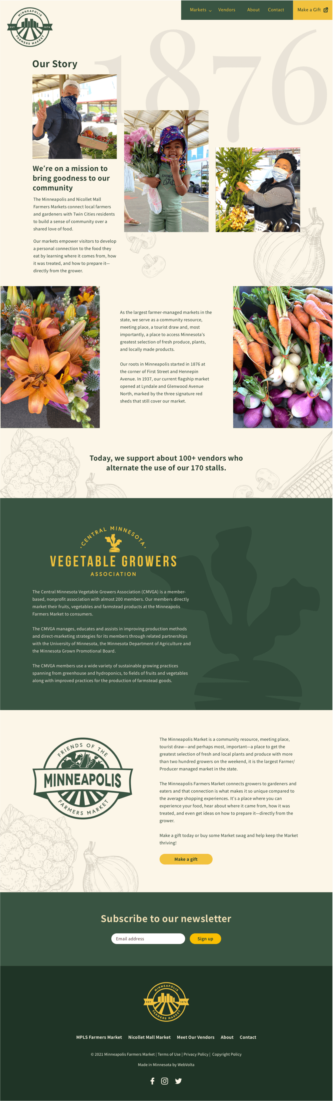 Minneapolis Farmers Market about page screenshot