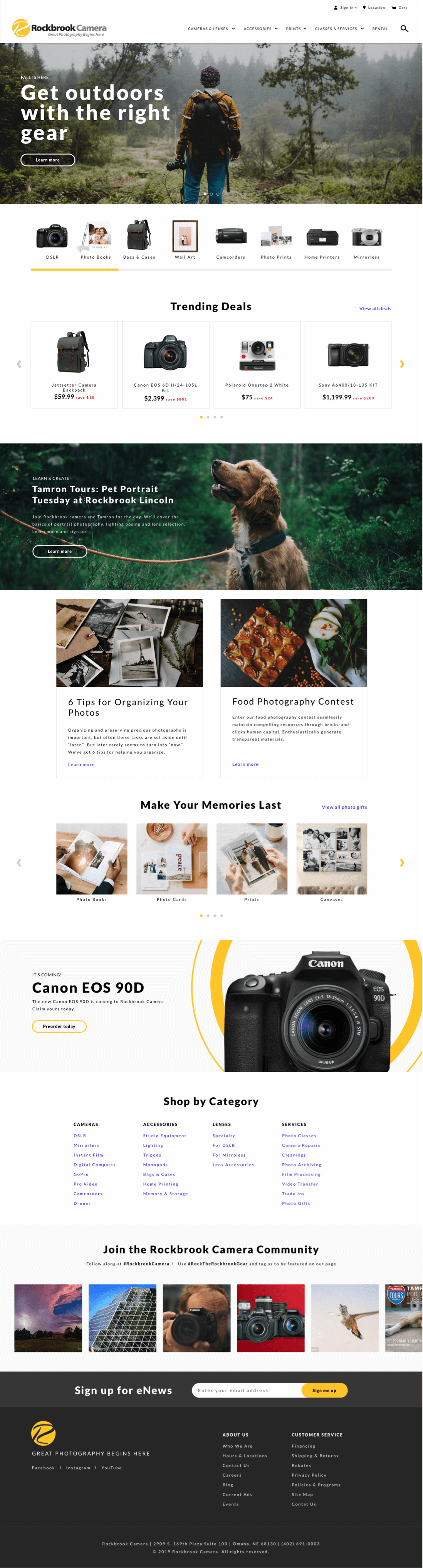 Rockbrook full home page screenshot