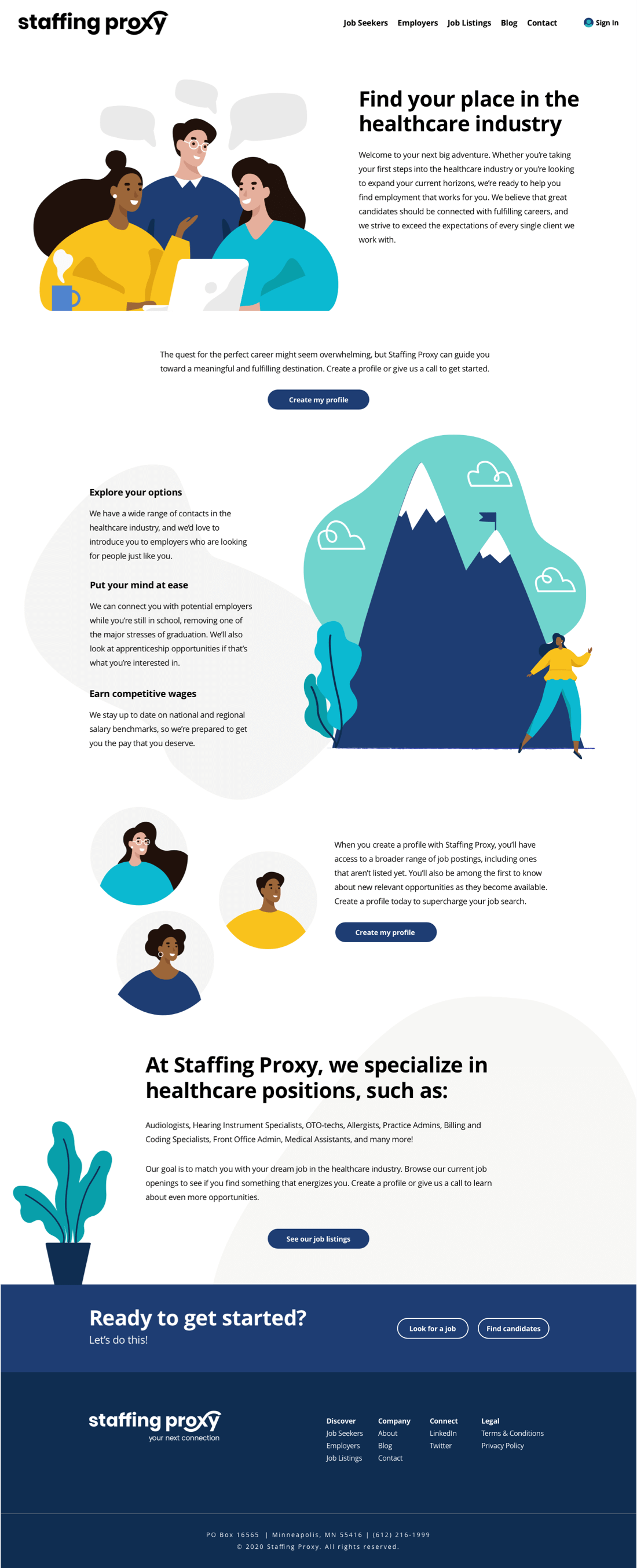 Staffing Proxy job seekers page