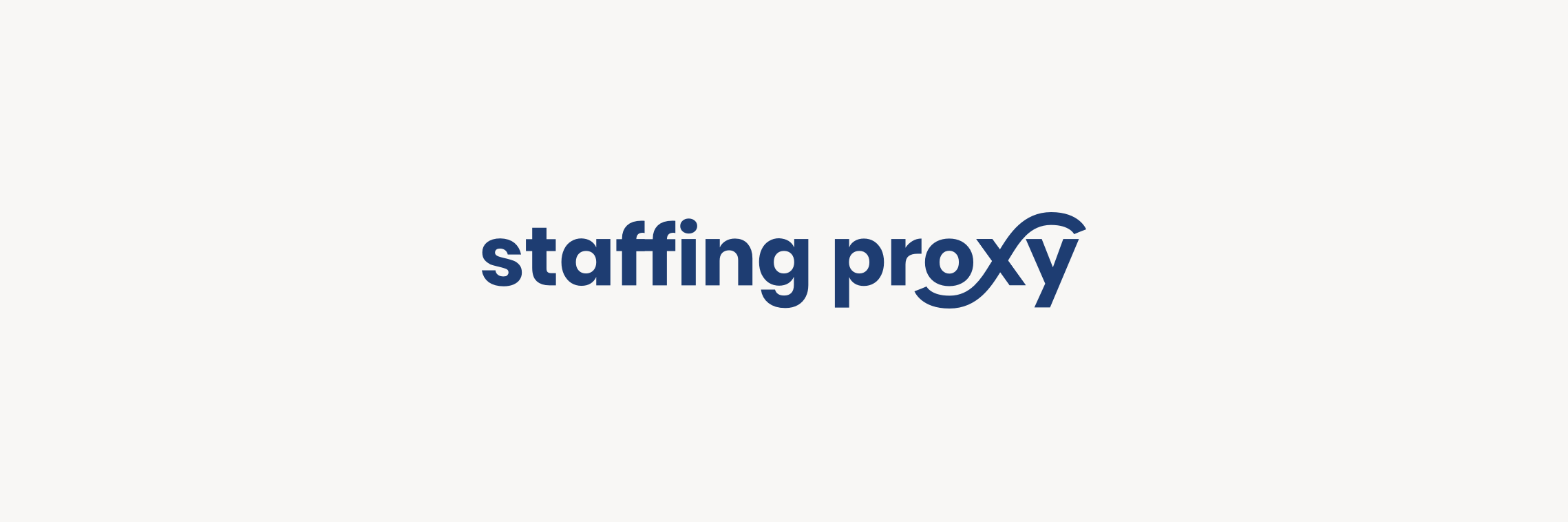 Staffing Proxy logo with blue text over white background